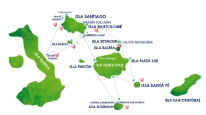 Карта маршрута сафари для натуралистов на яхте Astrea