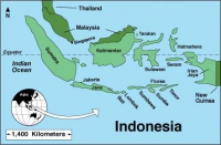 Карта островов в Индонезии.