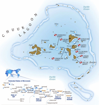 Wreck-сайты в лагуне Chuuk (Truk)
