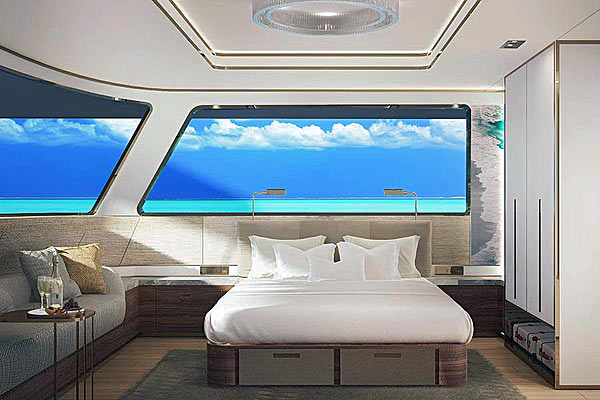 Яхта Velocean: каюта «Platinum Oceanfront Suite» на главной палубе