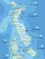 Карта Мальдивских островов: атоллы Haa Alifu, Ha Dhaalu, Shaviyani, Noonu, Baa, Raa, Lhaviyani