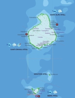 Карта Мальдивских островов: атоллы Gaafu Alifu, Gaafu Dhaalu, Gnaviyani, Seenu