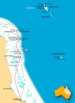 Карта маршрута Cod Hole & Ribbon Reefs