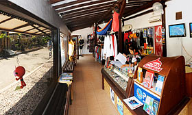 В магазине есть большой выбор сувениров, местная линия одежды и аксессуары для дайвинга