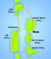 Дайвинг-сафари на центральных атоллах Мальдивских островов по маршруту: Baa atoll - Rasdhoo atoll - Ari atoll - Vaavu atoll - South Male atoll - North Male atoll, либо в обратном направлении.