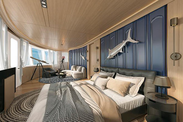 Яхта Blue Pearl - каюта Master Suite.