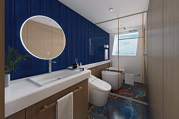 Яхта Blue Pearl - ванная комната.