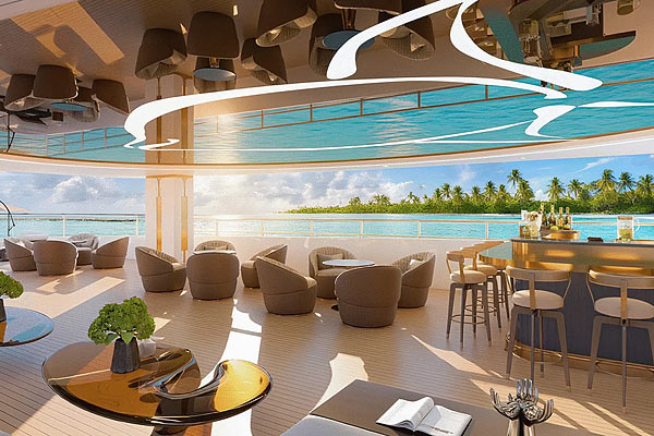 Яхта Blue Pearl - бар на открытой палубе.