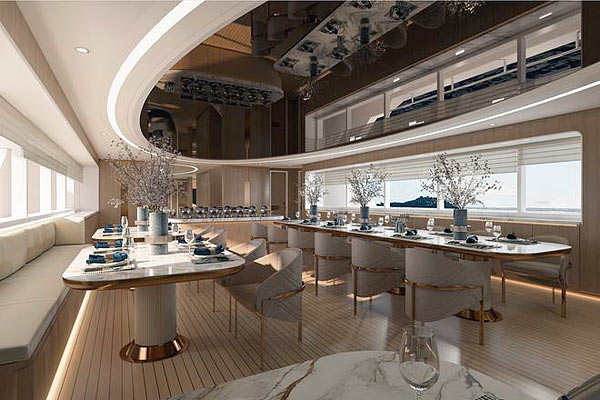 Яхта Blue Pearl - обеденный зал.