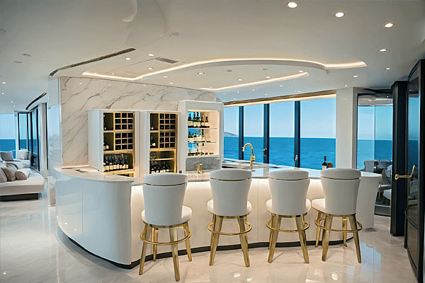 Яхта Invictus. Бар