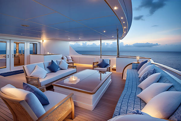 Яхта Invictus. Открытая палуба