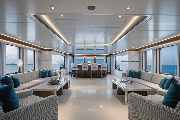 Яхта Invictus. Обеденный зал