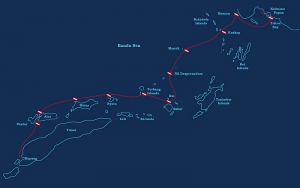 Карта маршрута дайвинг-сафари «Triton Bay / Forgotten Islands»
