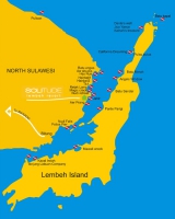 Карта дайв-сайтов пролива Лембех, Филиппины