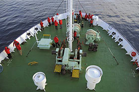 Открытая палуба на корабле Ortelius