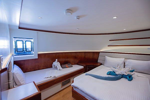 Каюта Double with single bed на главной палубе яхты Superior