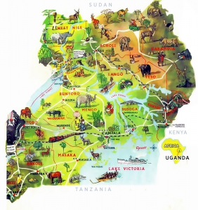 Карта Уганды