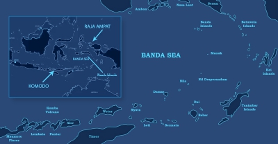 Banda Sea. Карта.