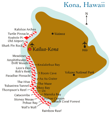 Дайв-сайты у побережья Кона (Гавайи)